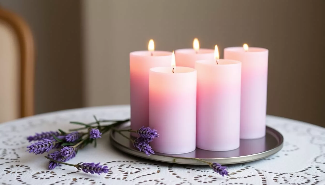 Lavender Taper Candles Beautiful Design and Lighting 